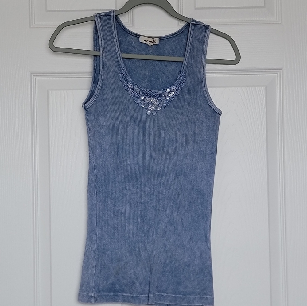 One World Tank Top With Beaded Neck